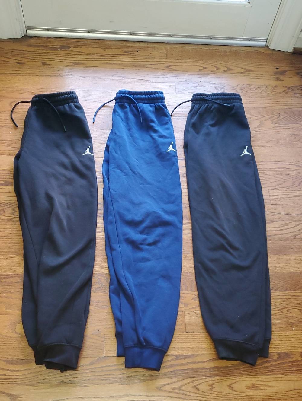 (3) NIKE JORDAN Kids' Jumpman Fleece Joggers - 2 Black & 1 Navy Blue